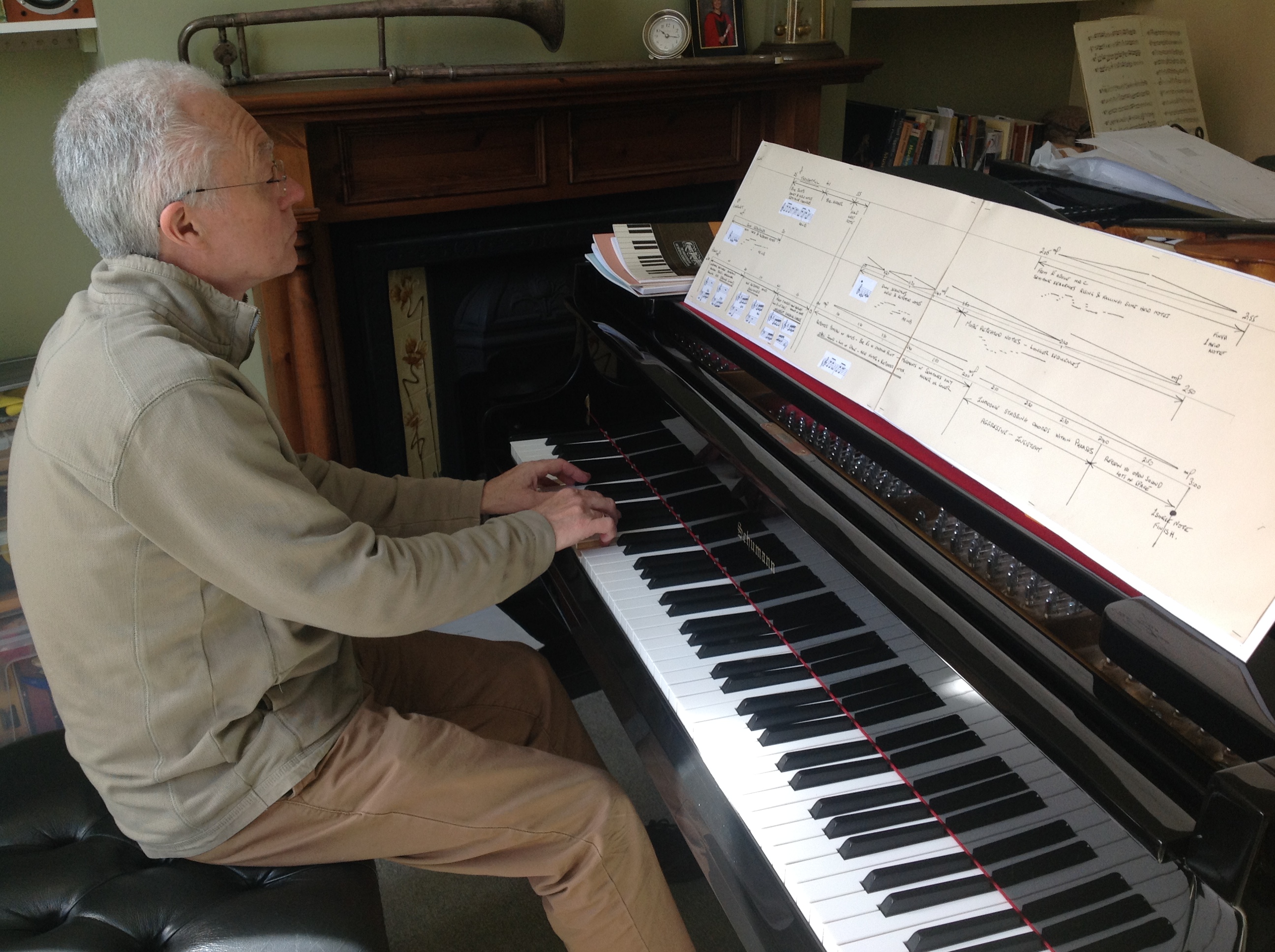 (2016) Peter Smith working on his piece at the piano