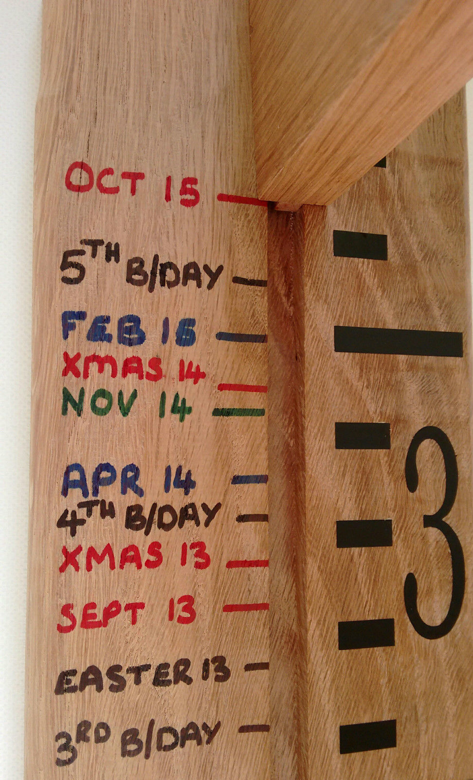 Solid Oak Growth Chart Personalised