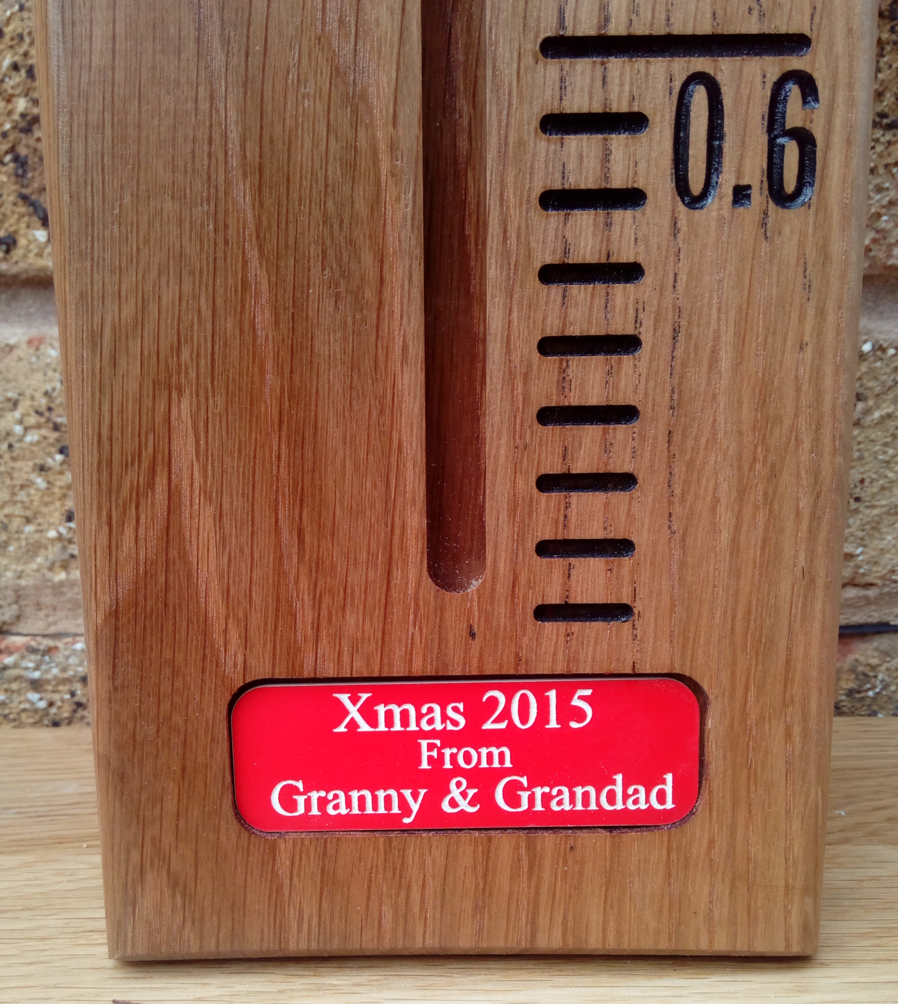 Solid Oak Growth Chart Personalised