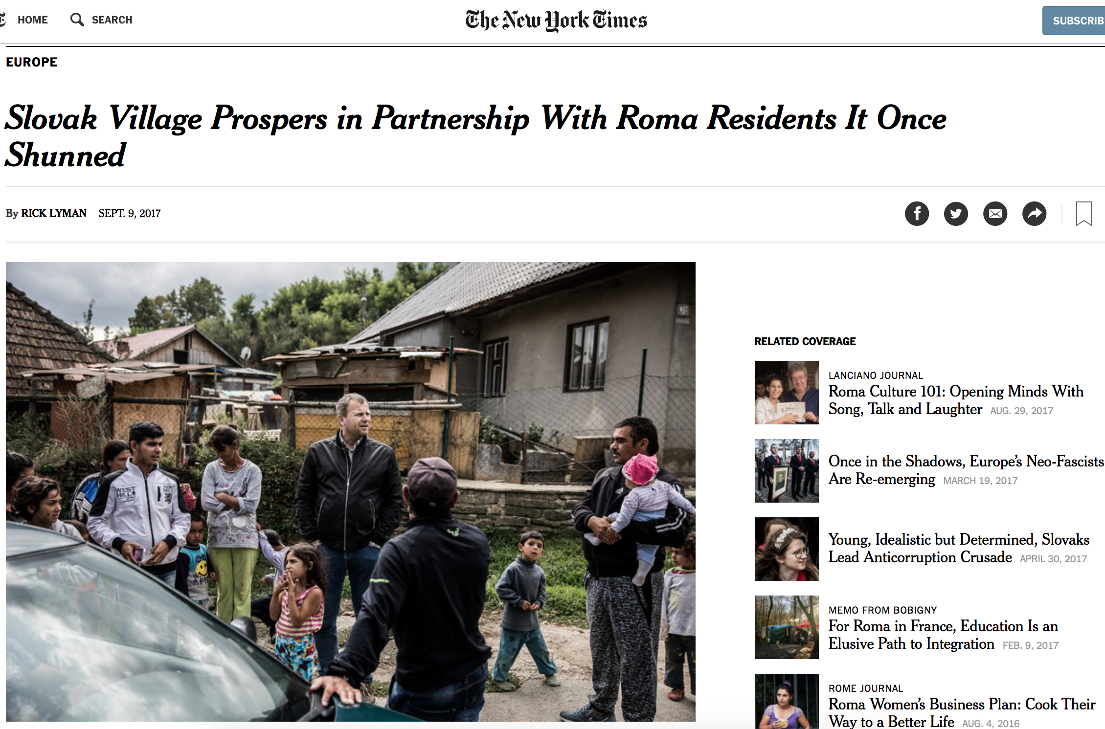 Slovak village in The New York Times