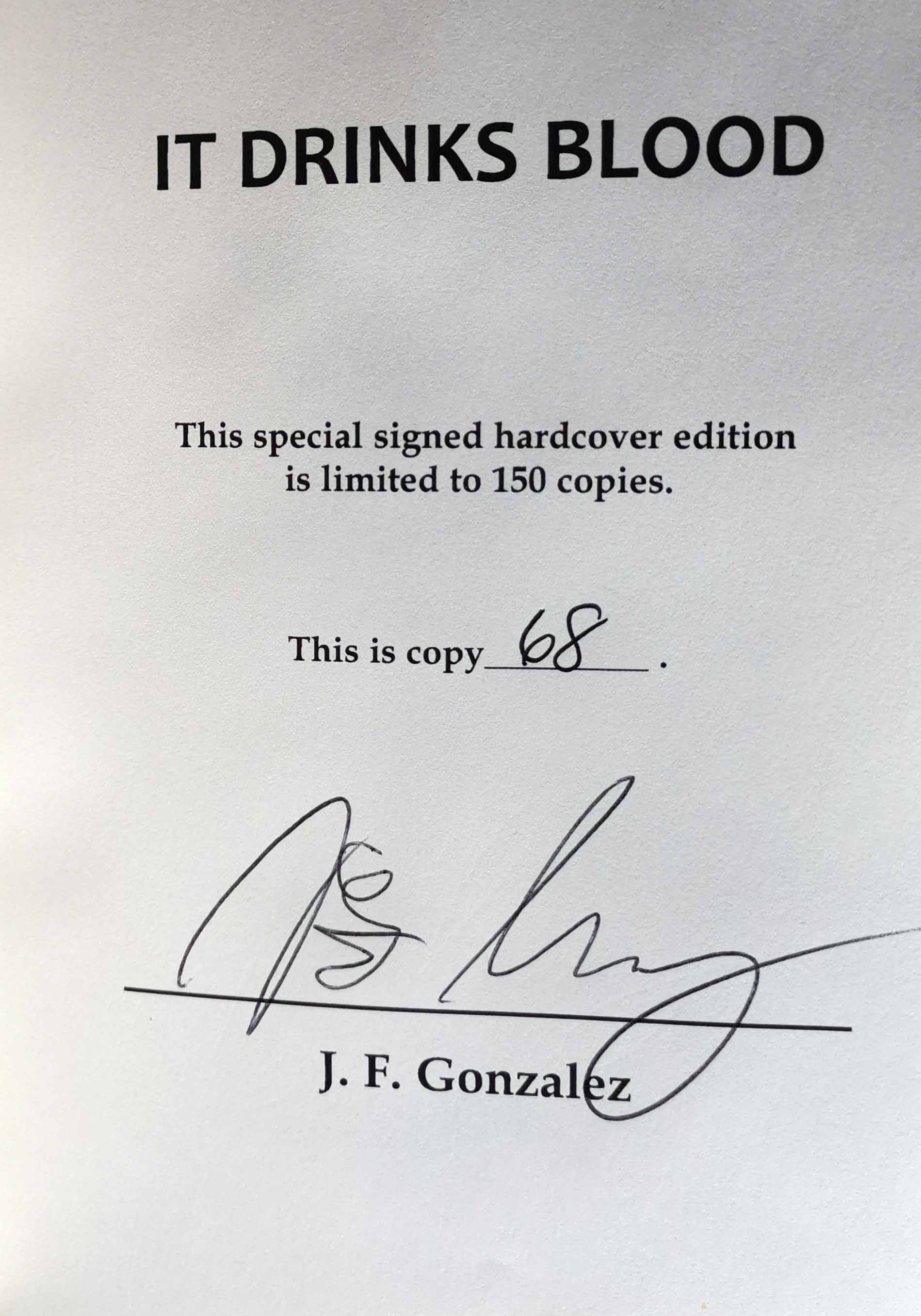 It Drinks Blood Signed Limited Edition
