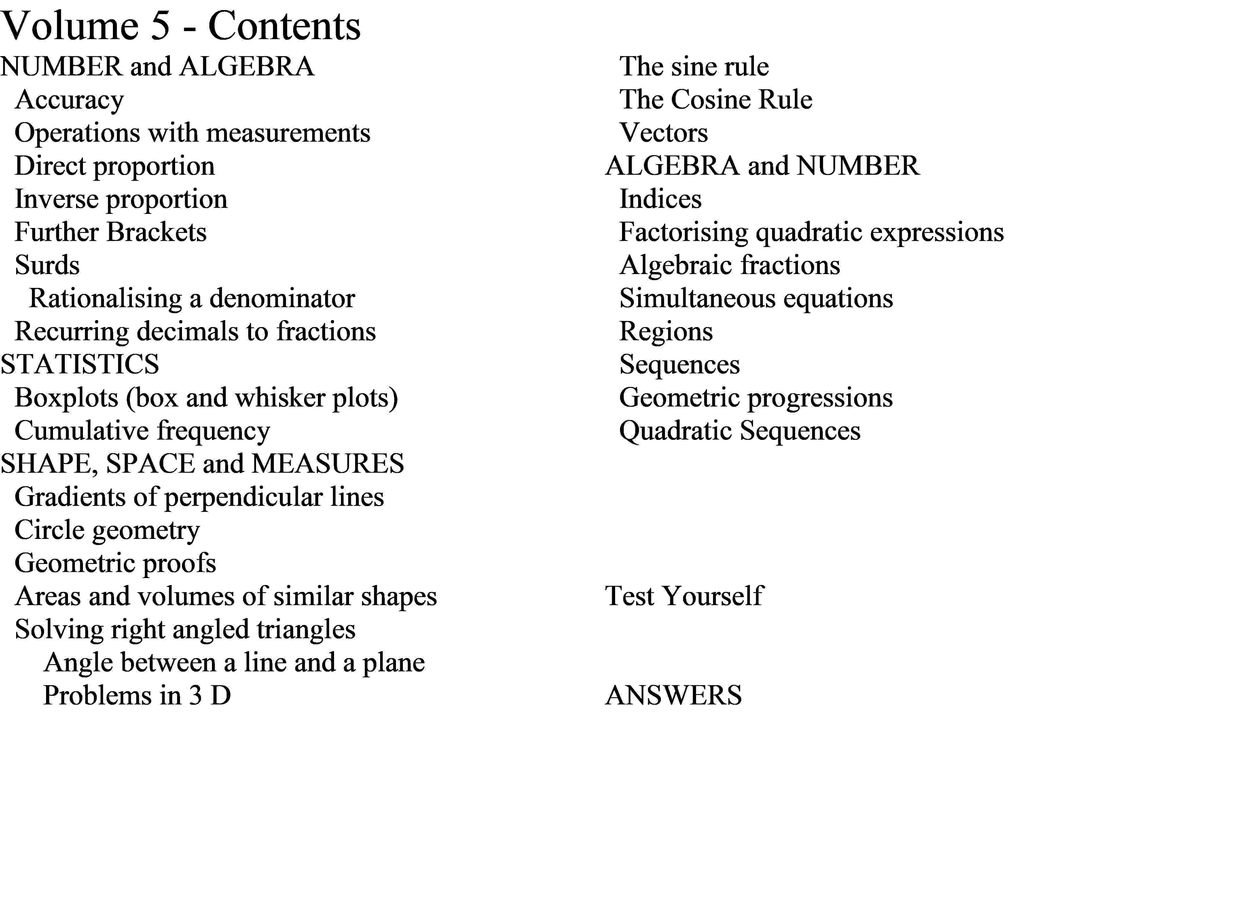 GCSE Mathematics Volume 5