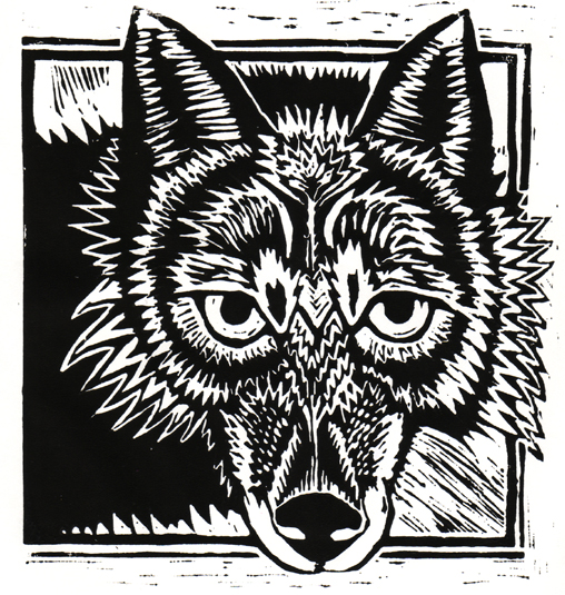 'Lino Fox' lino print
