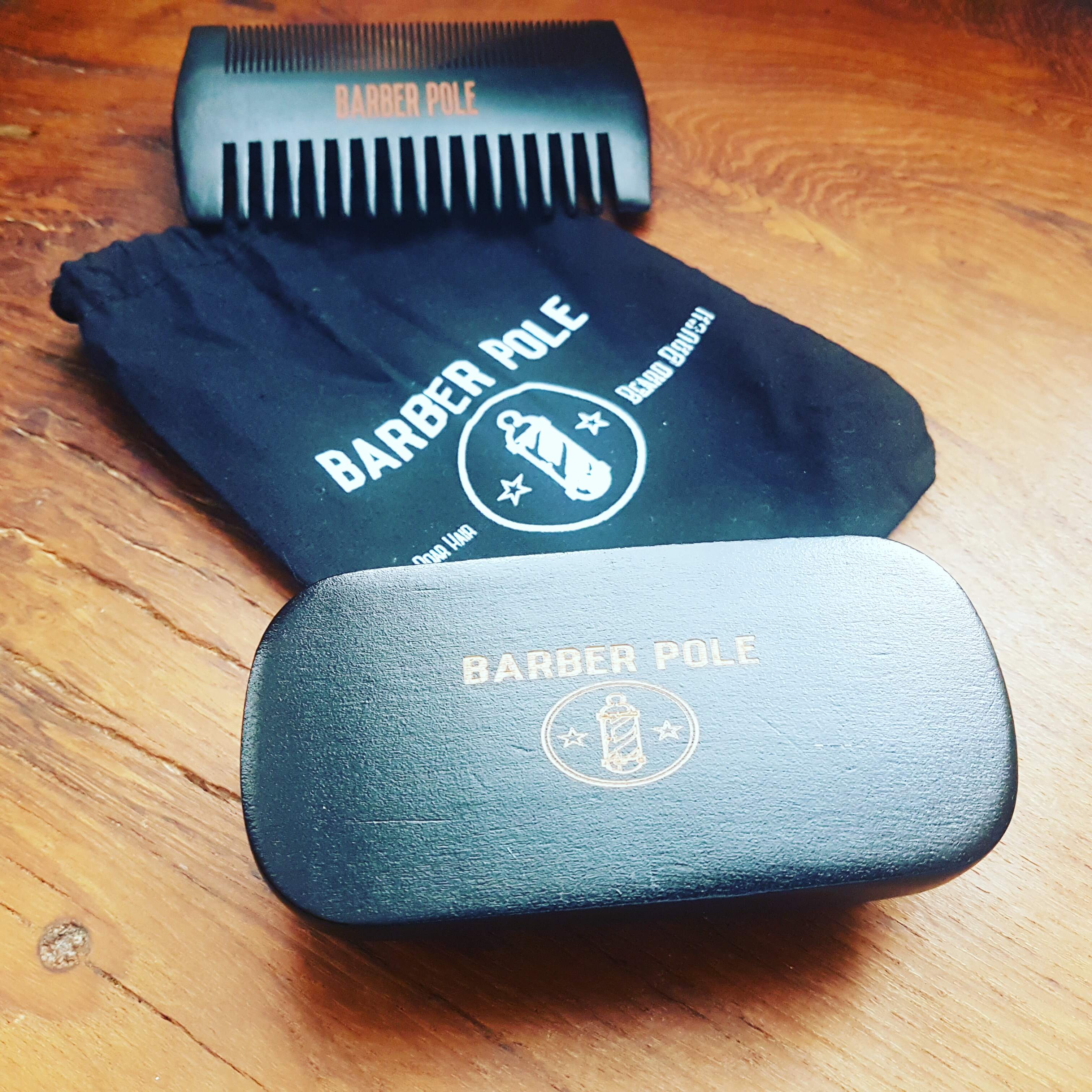 Barber Pole Beard Brush and Comb