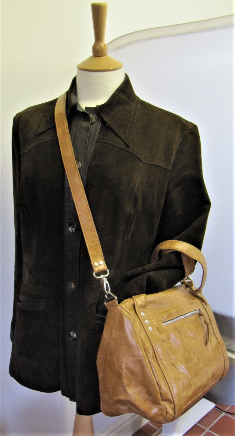 Tan leather Bowling style handbag