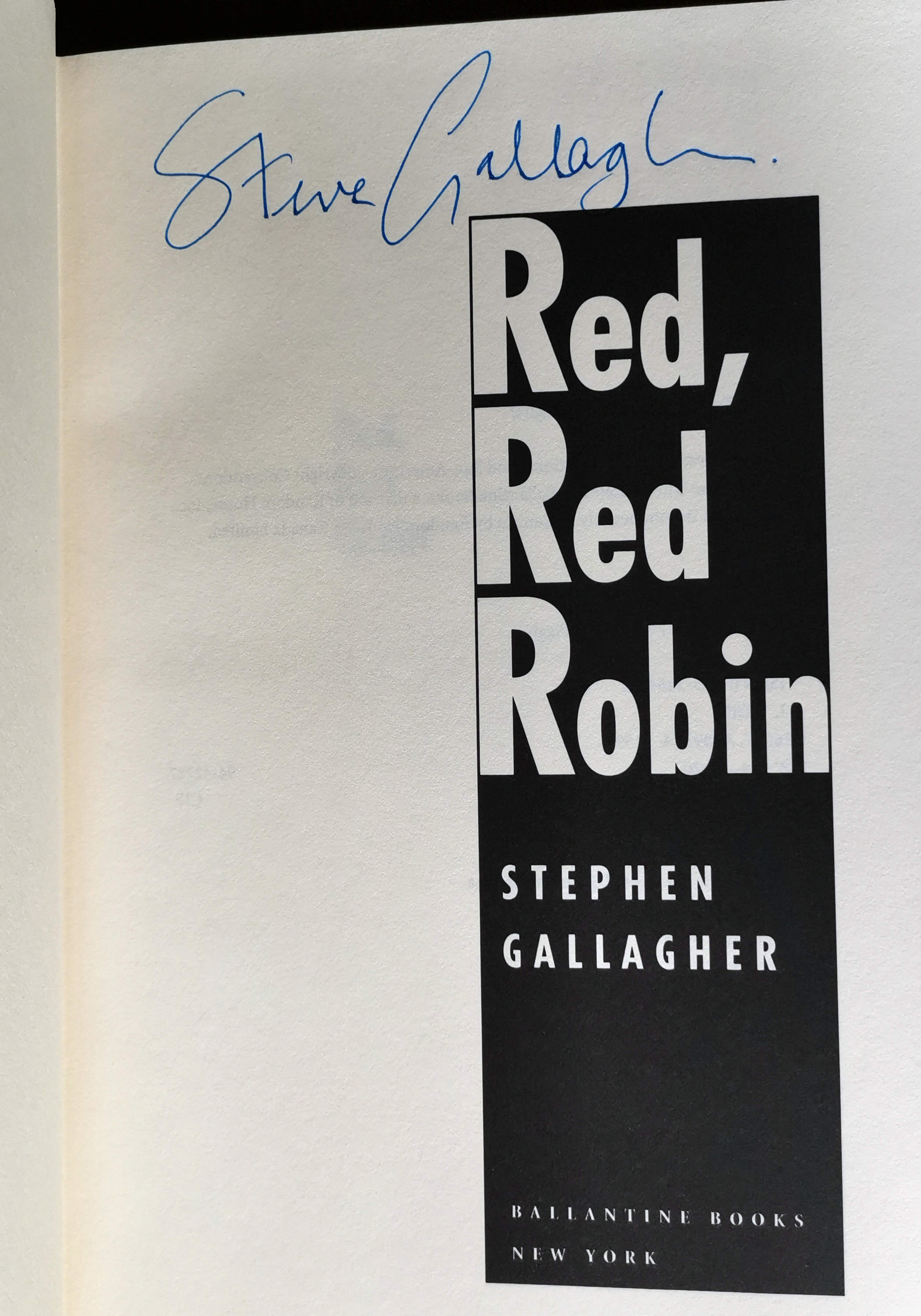 Red Red Robin Signed US First Edition