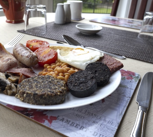 Traditional Scottish Breakfast at Lindean Guest House Dumfries