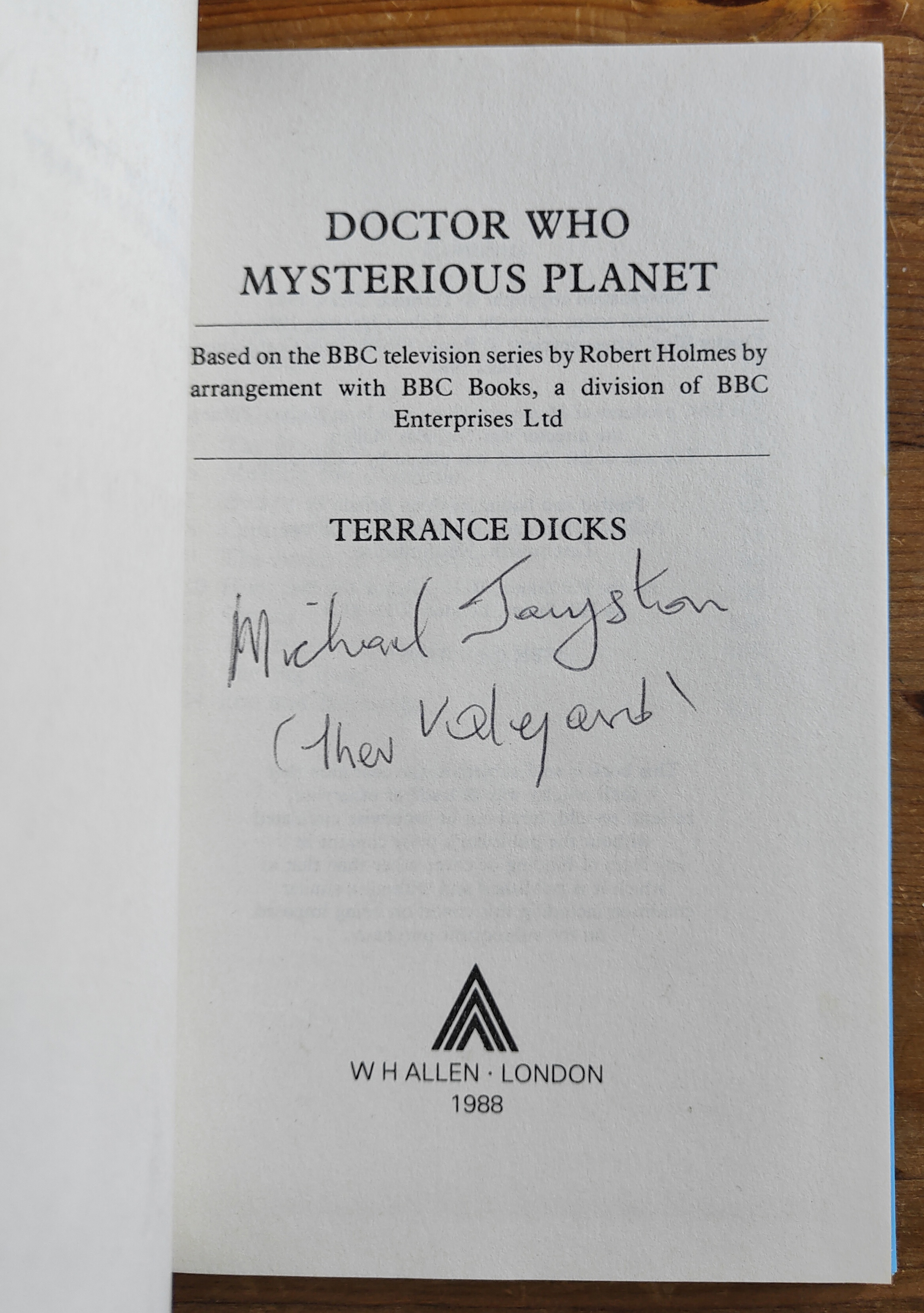 Doctor Who The Mysterious Planet Signed UK HB