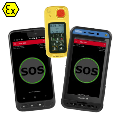 ATEX Intrinsically safe smartphone lone worker man down device gps indoor