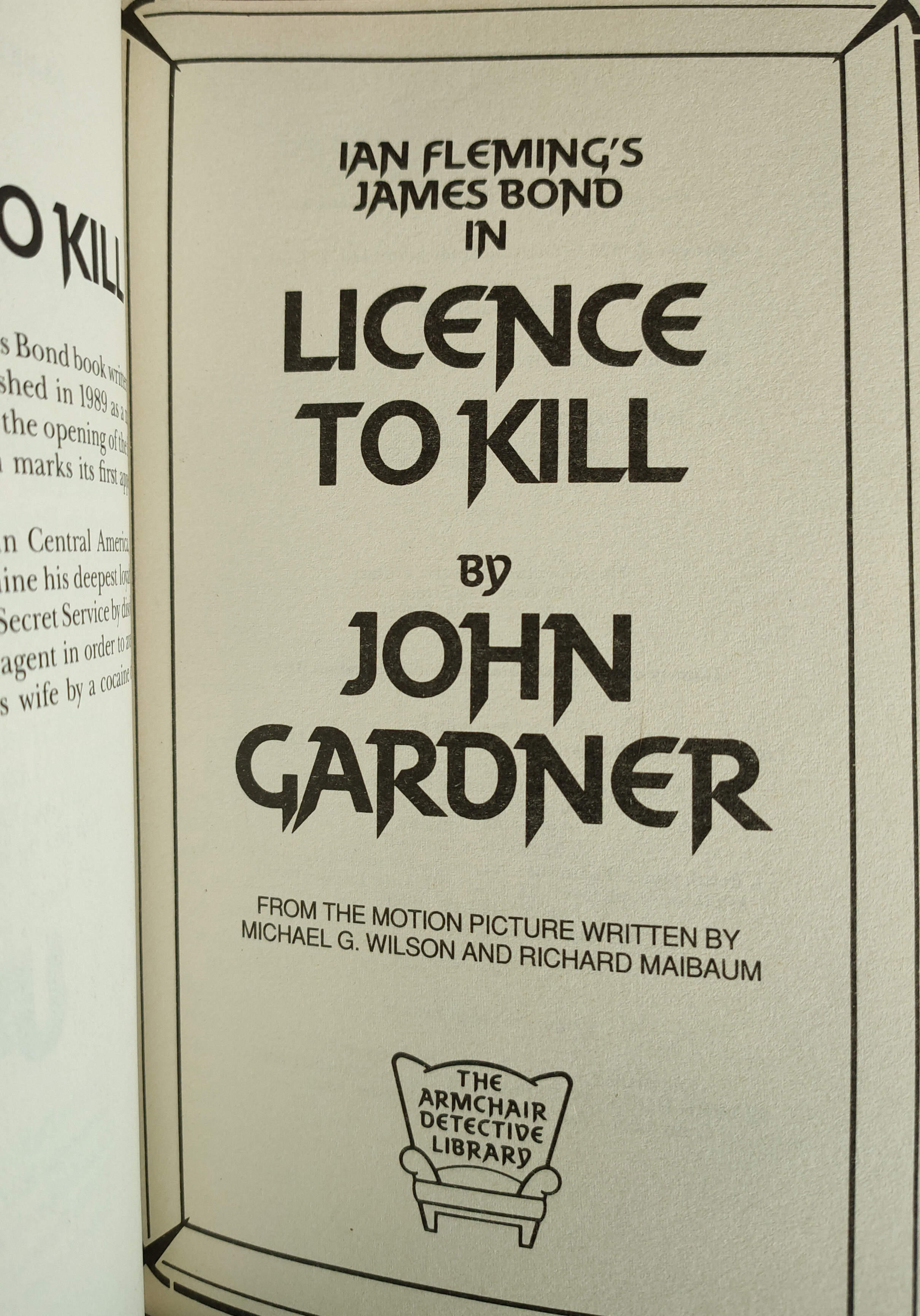 Licence To Kill UK First HB Edition