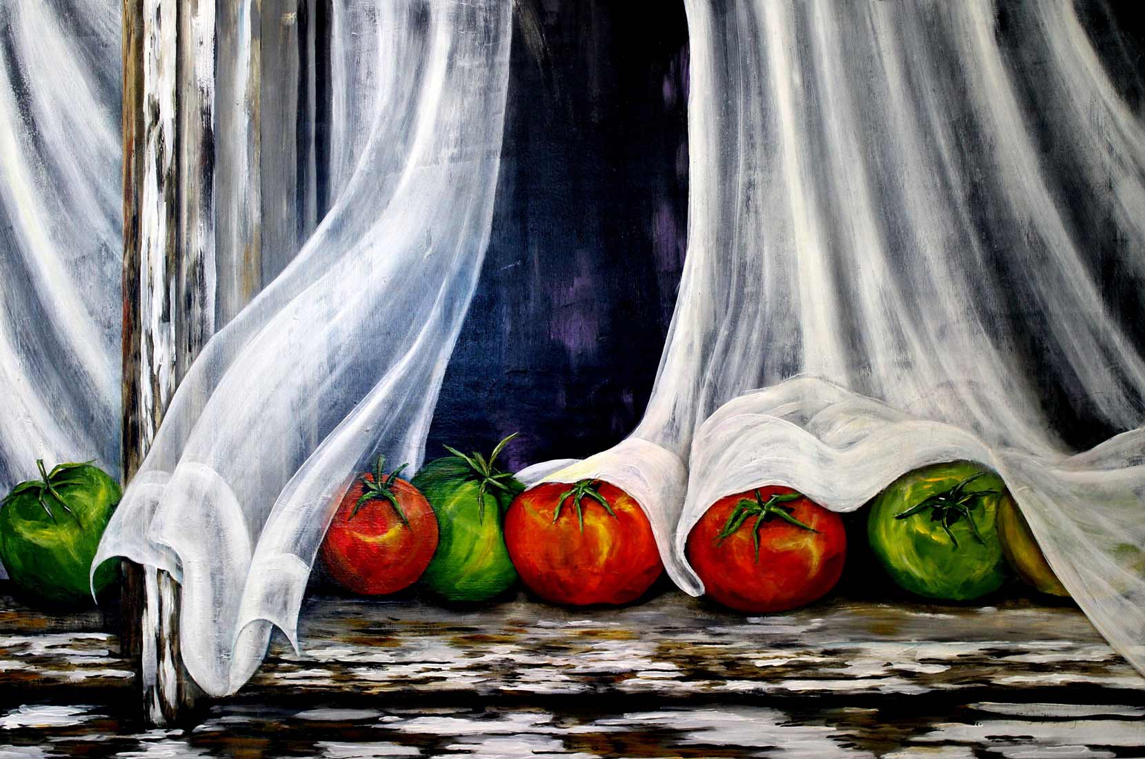 "Ripening Tomatoes", 36x18