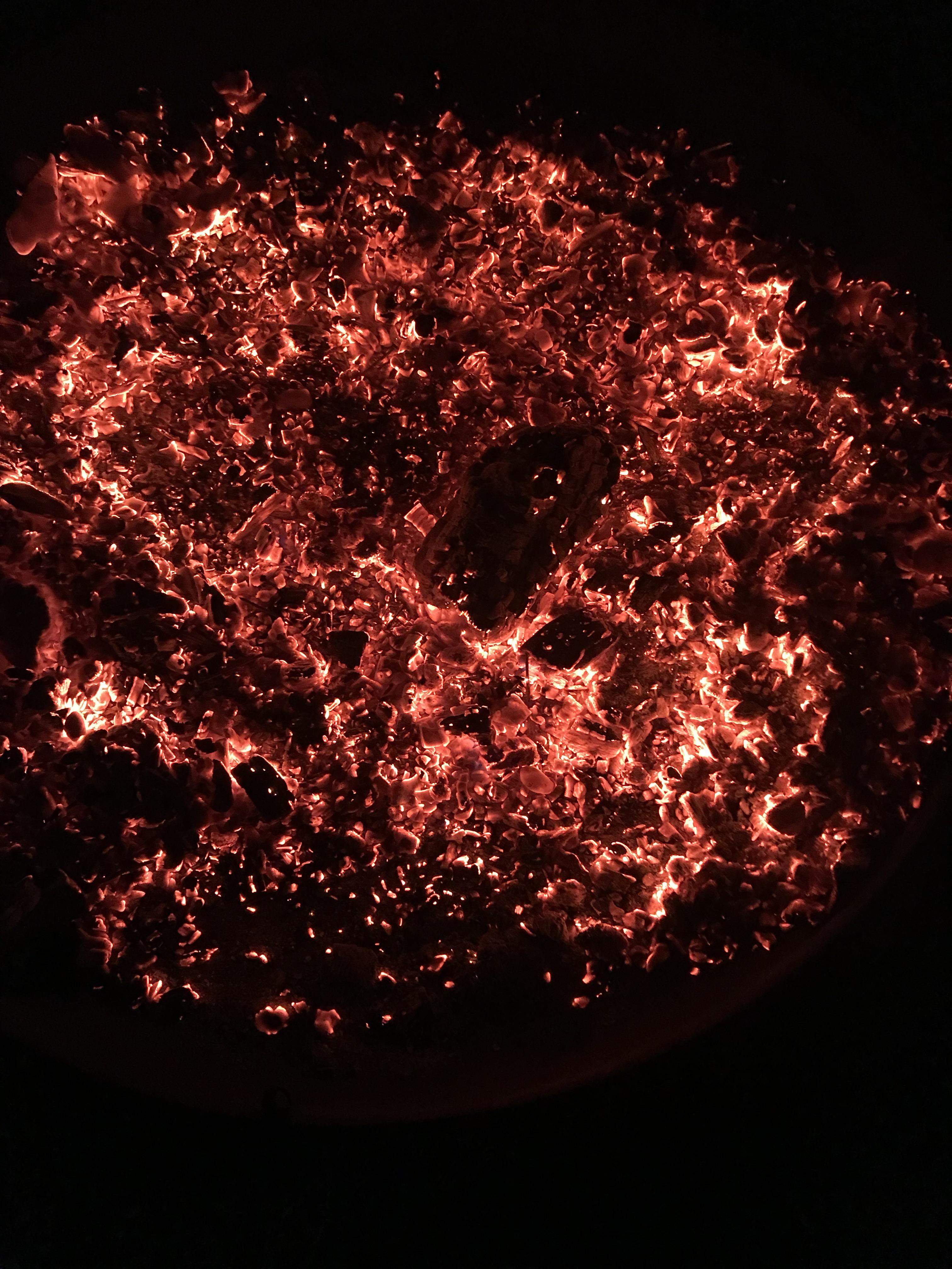 Embers from an expiring fire are fascinating