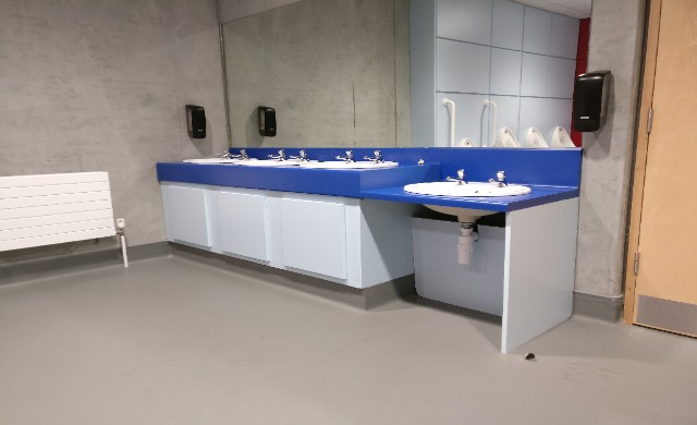 WIT Sports Campus Project Blue & White Washbasins