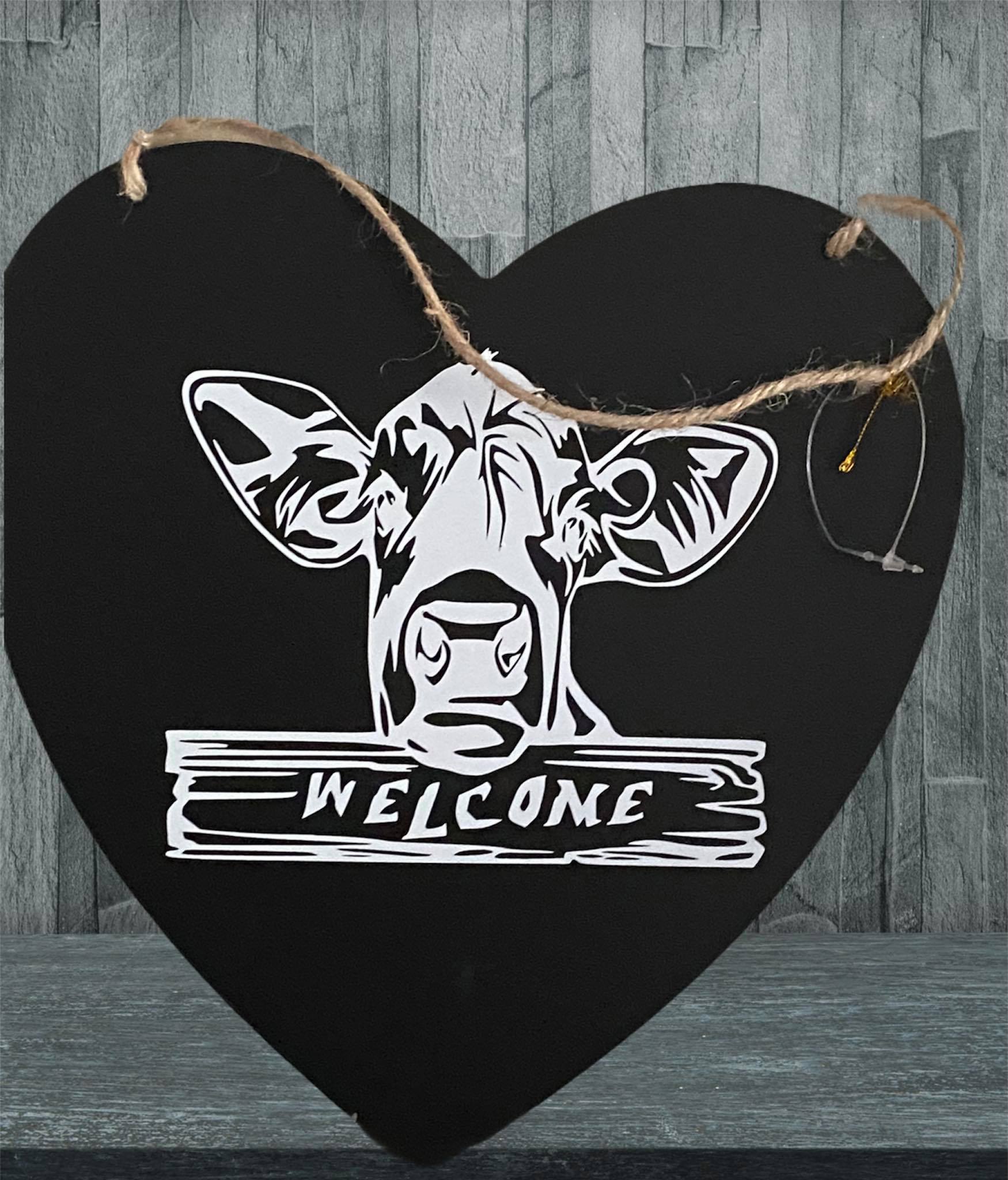 Welcome Hanging Wooden Heart