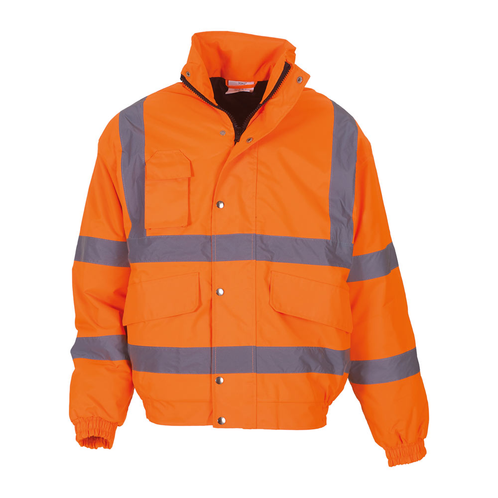 Orange HVP211 Workwear Hi-Vis Classic Bomber Jacket
