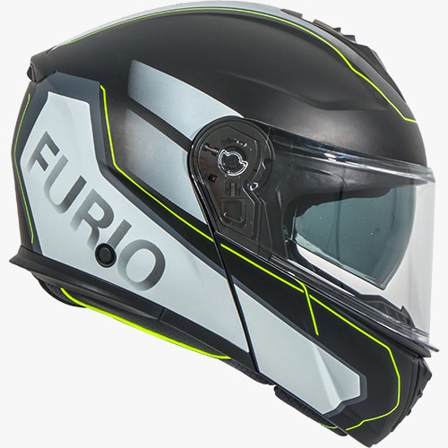 Helm Vito systeemhelm furio mat zwart/geel