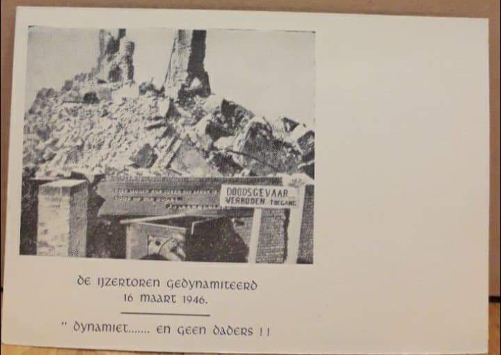 Postkaart Ijzerbedevaart Diksmuide -  vernielde Krypte Ijzertoren / LN 156