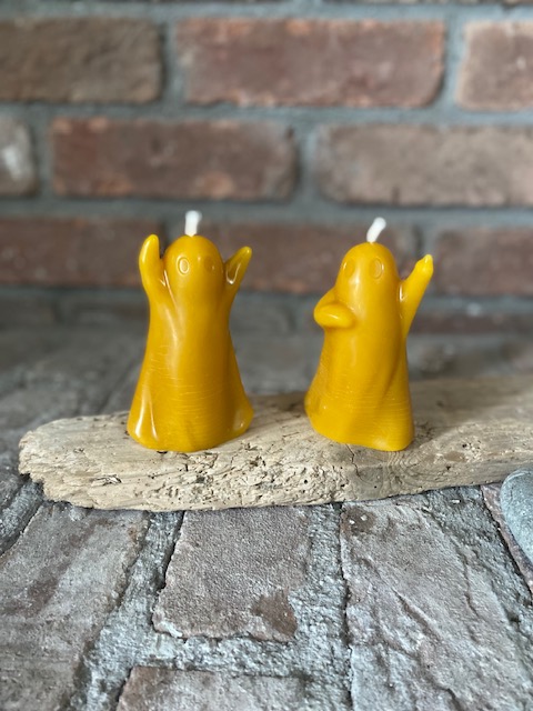 100% Beeswax Candle Ghost (pair)