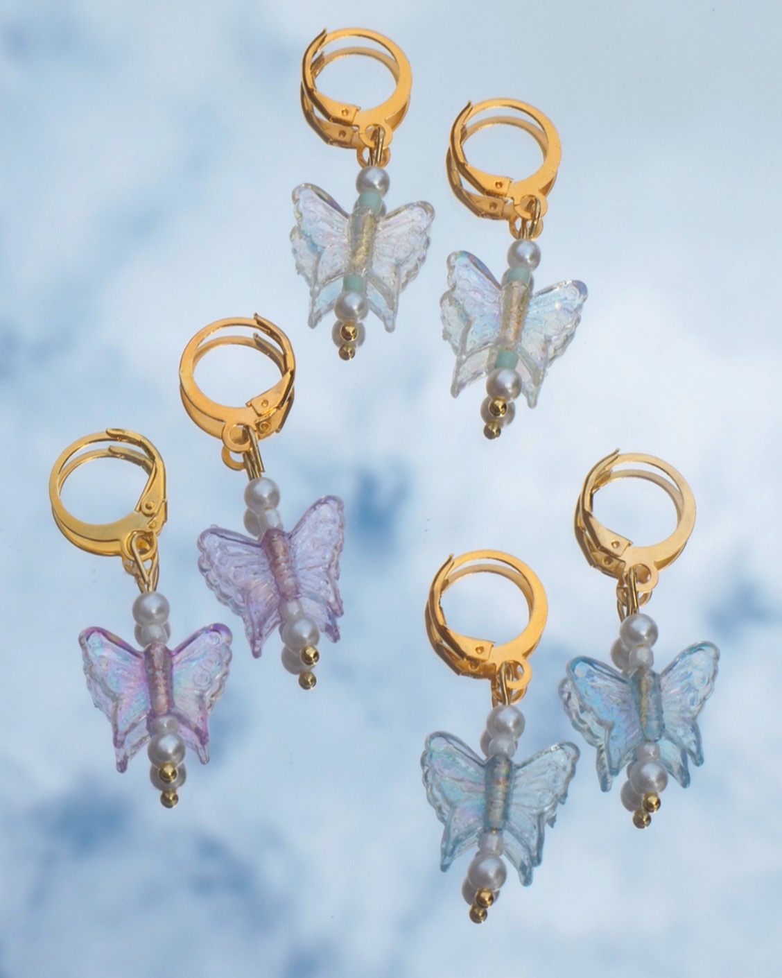 translucent butterfly earrings