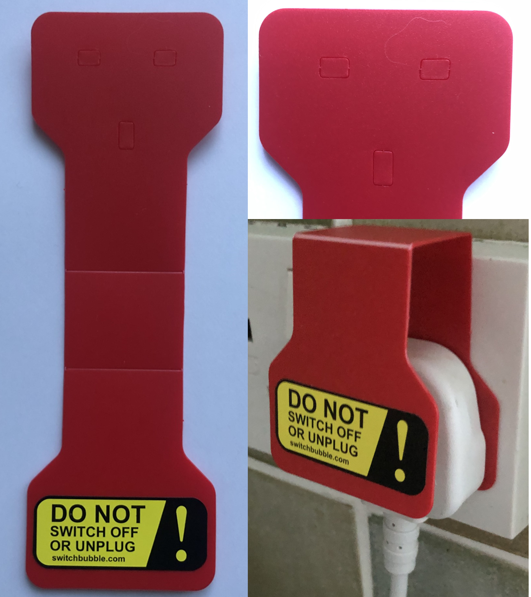 Multi pack (quantity 25) Wrap-around Plug Power Protectors in red. Price (inc VAT & delivery):