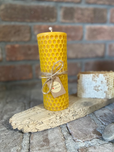 100% Beeswax Pillar Candle Large