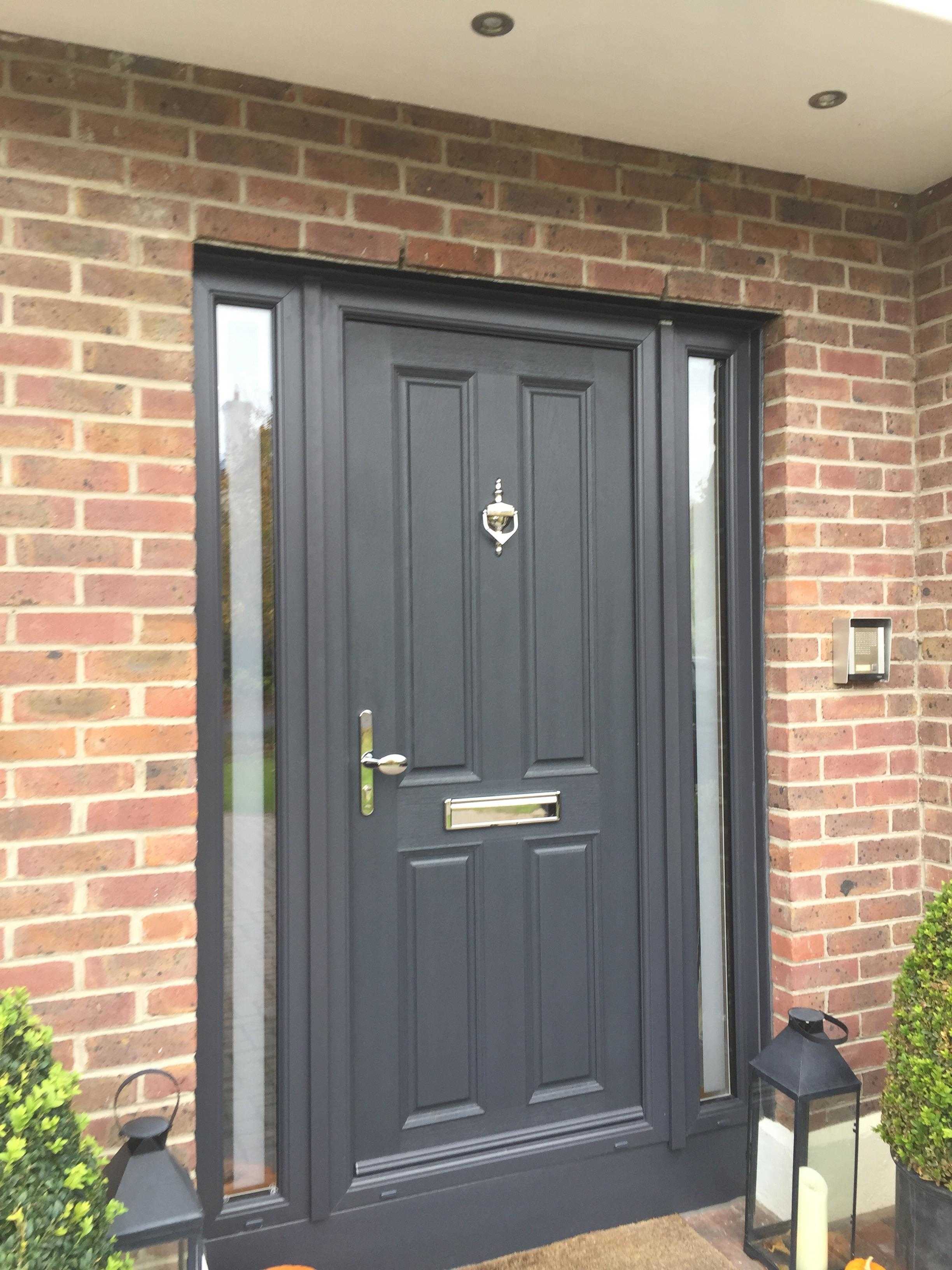 ANTHRACITE GREY APEER APM1 COMPOSITE FRONT DOOR FITTED BY ASGARD WINDOWS DUBLIN.