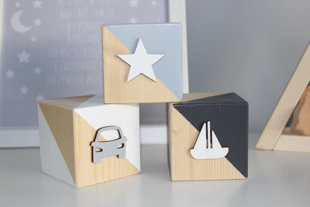 Set of Wooden Cubes - Car