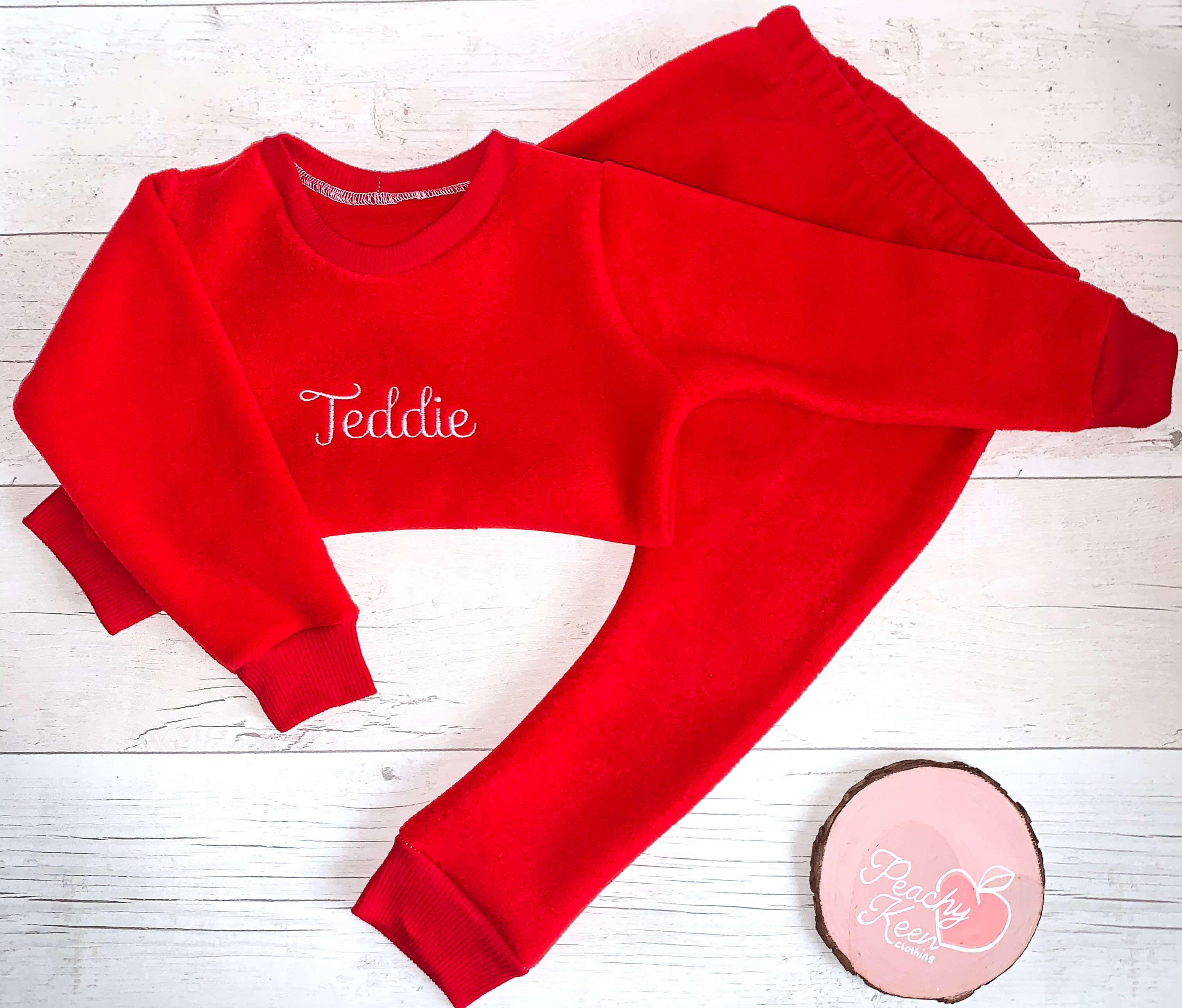 Red Fleece Sweatshirt Set