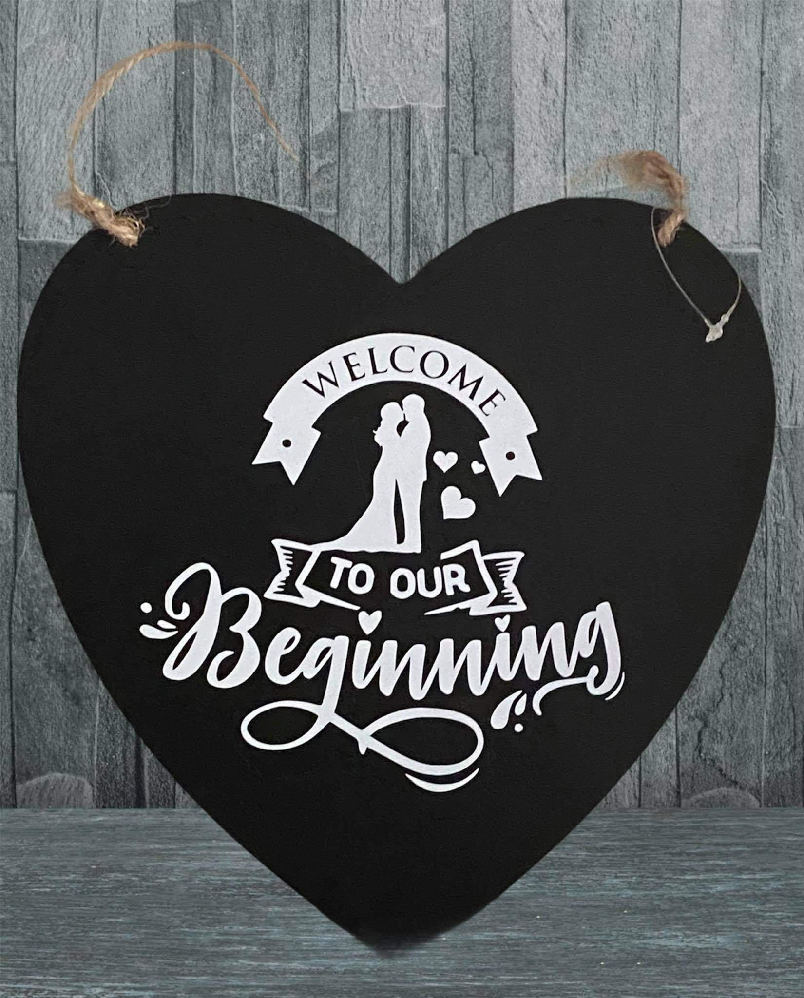 "Welcome to our Beginning" Hanging Heart