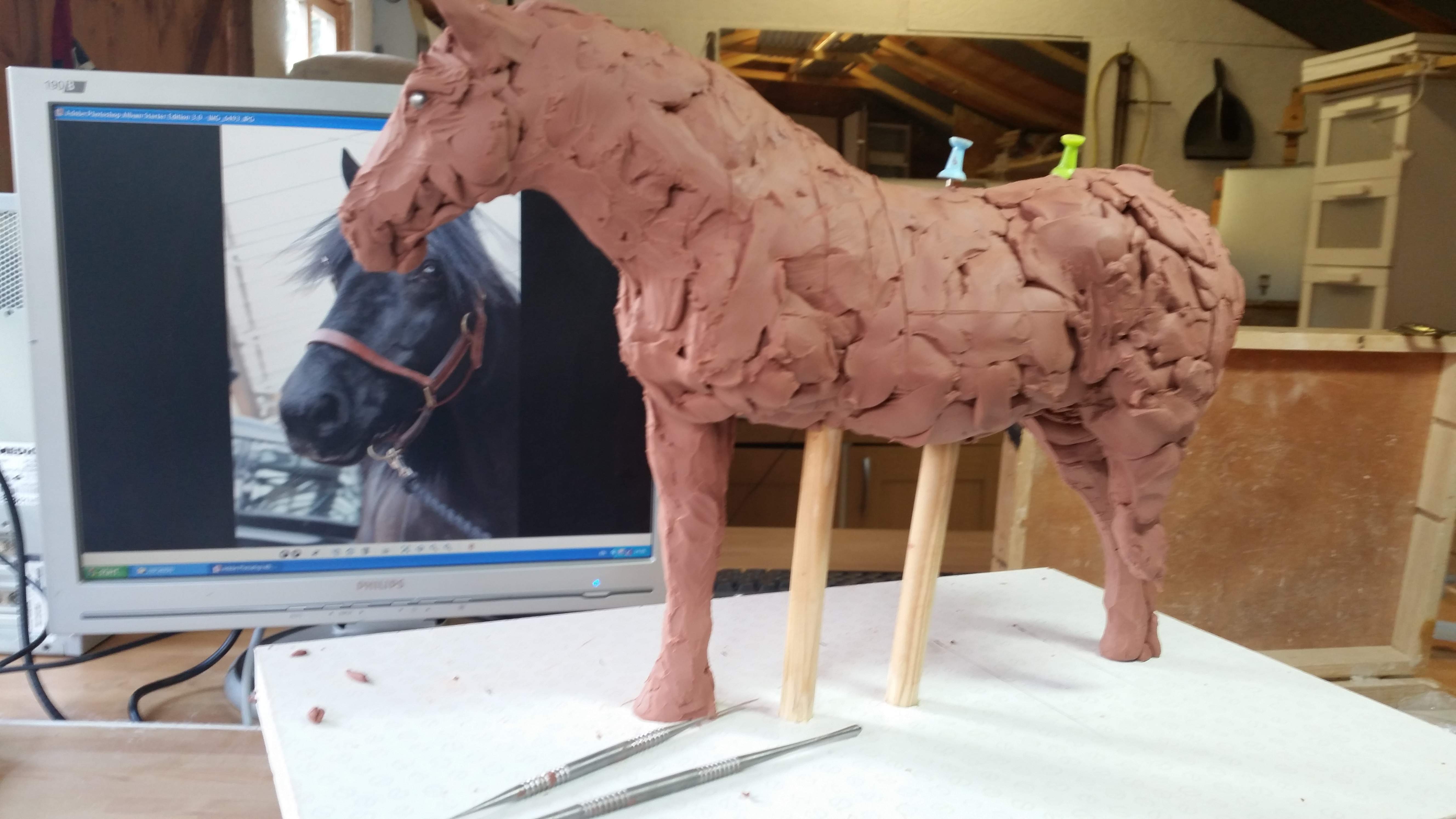 Clay of Horse sculpture for The Queen