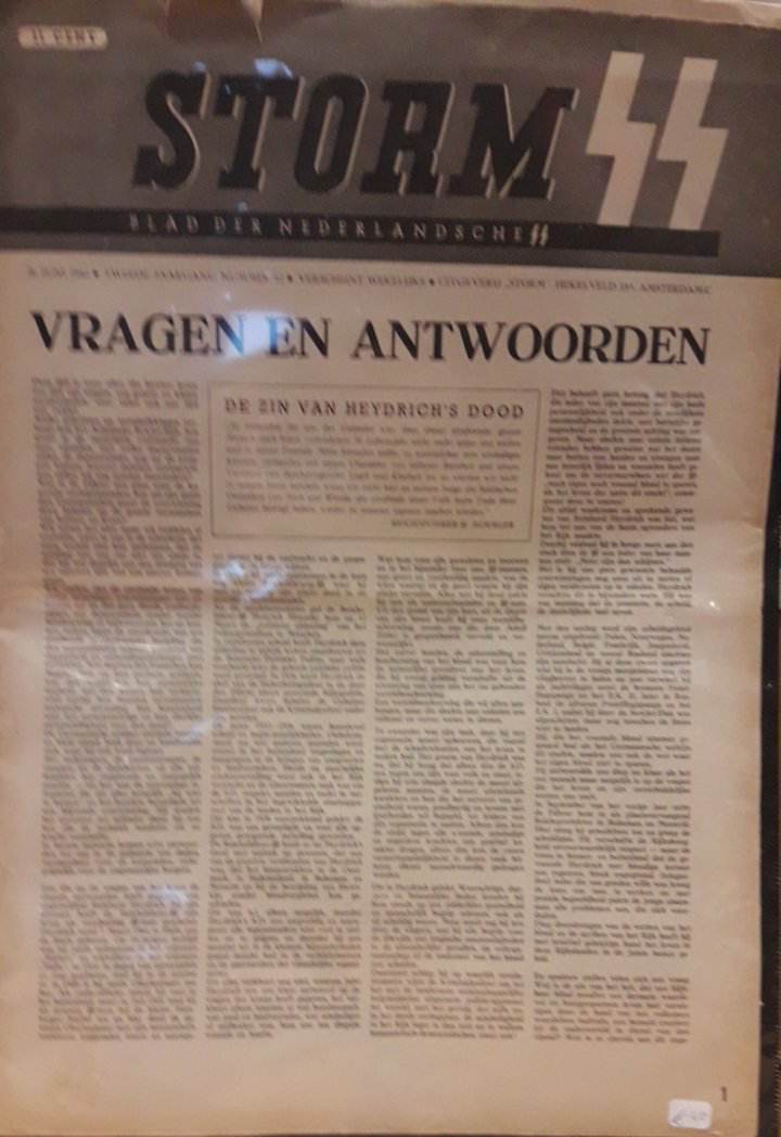 STORM SS - Het blad der Nederlandsche SS -  26 juni 1942 / jg 2 nr 12 / Dood Heydrich