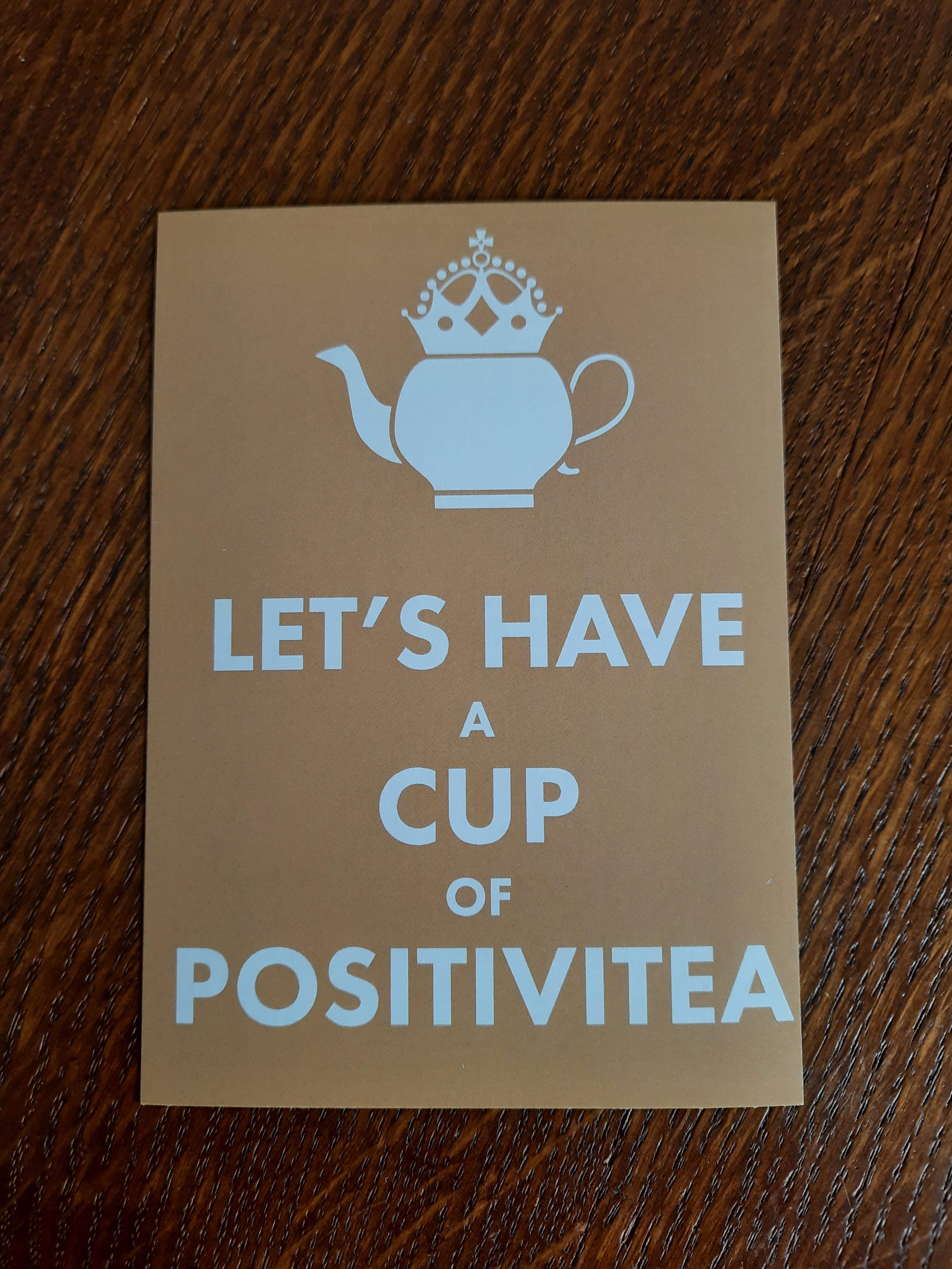 Postkaart 'Let's have a cup of positivitea