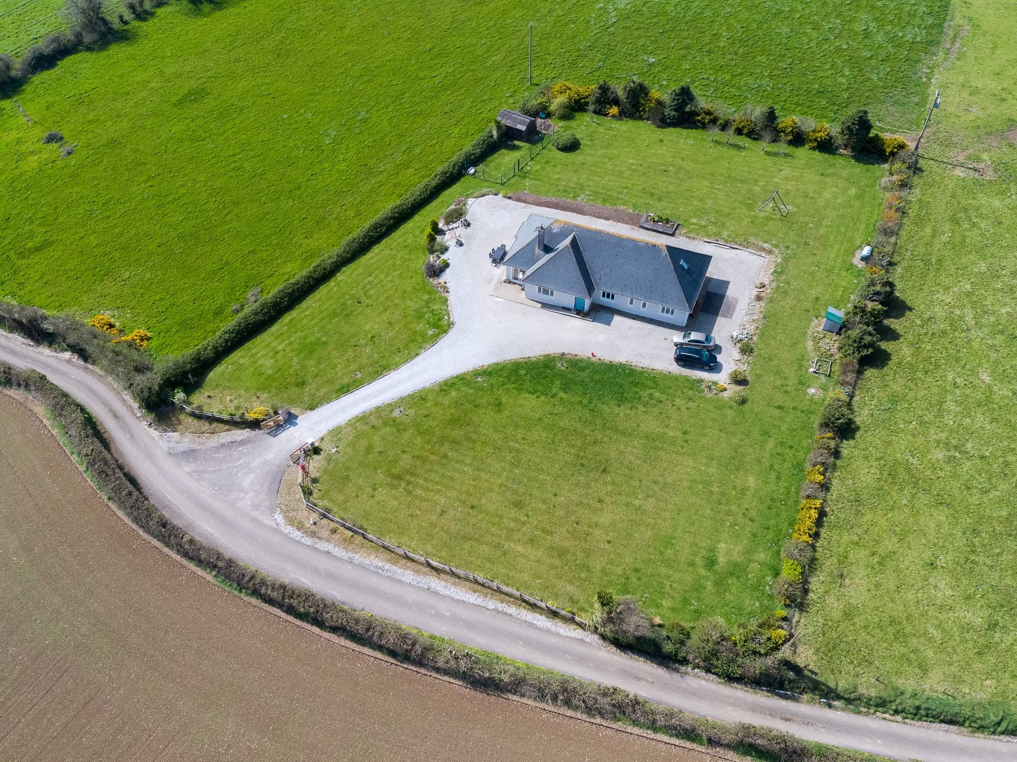 Aerial picture of a property for sale