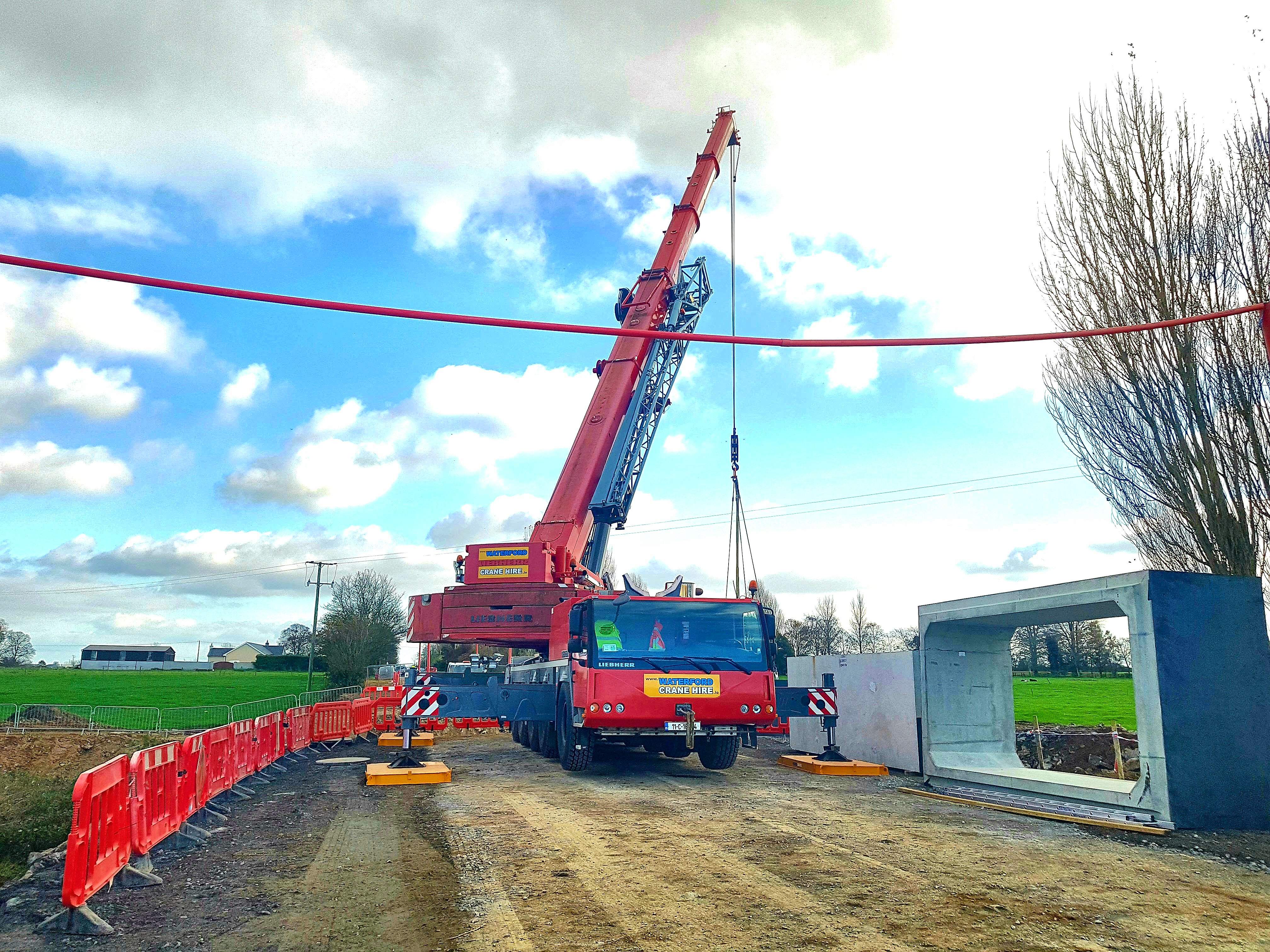Installing 17 tonne culverts in Thurles, Co. Tipperary
