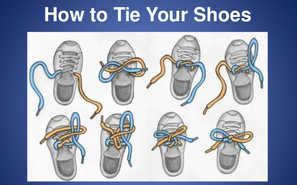 Helping your child tie their shoe laces