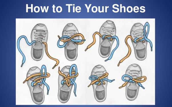 How To Tie Your Shoe Laces Instruction Guide For Child Stepbystep Rope ...