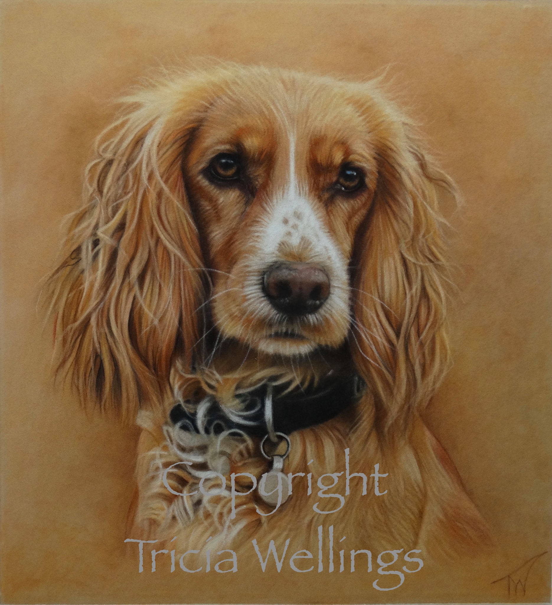 Painting of a spaniel