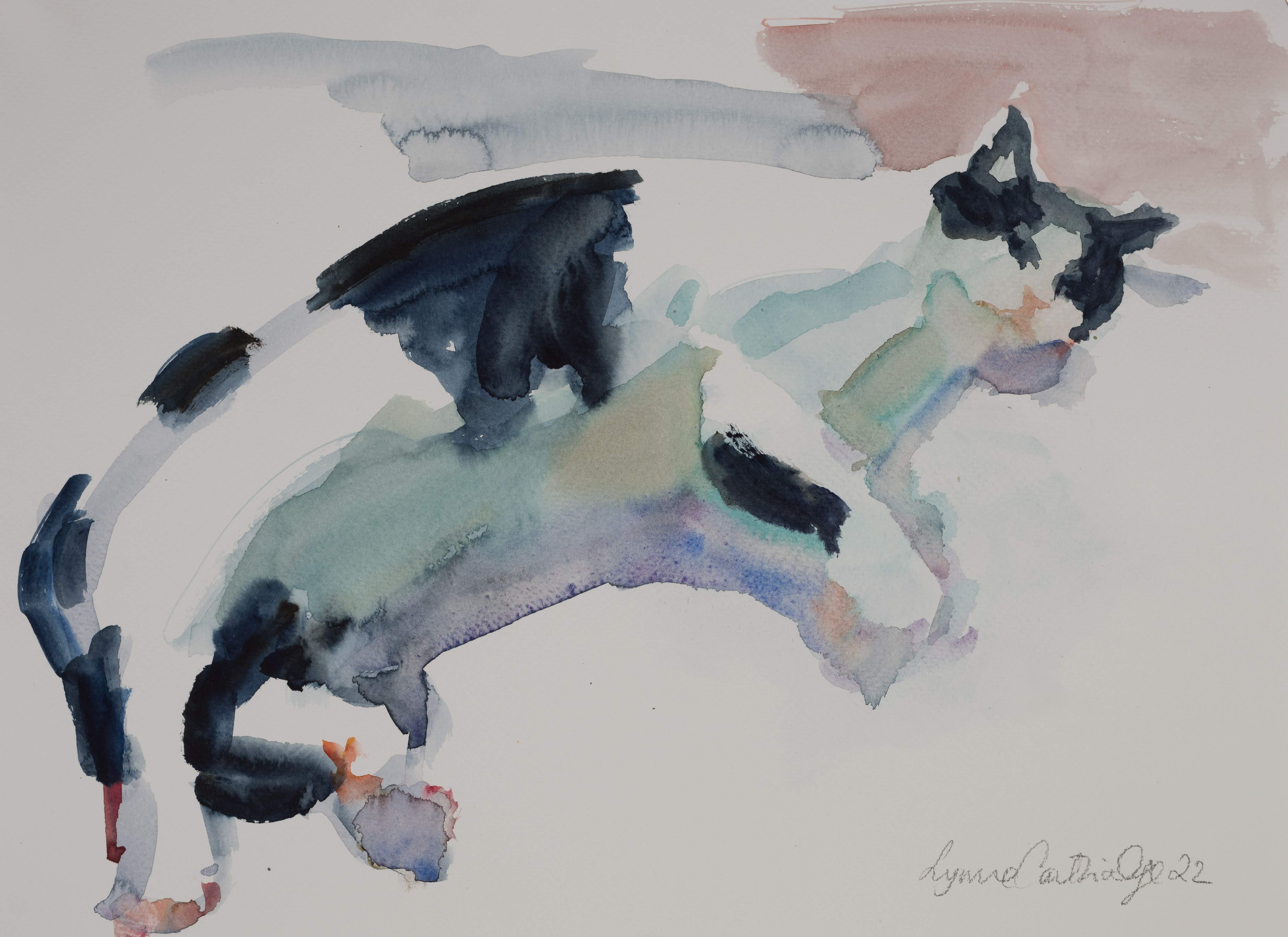 Water Colour: Cat Study (2022-317)