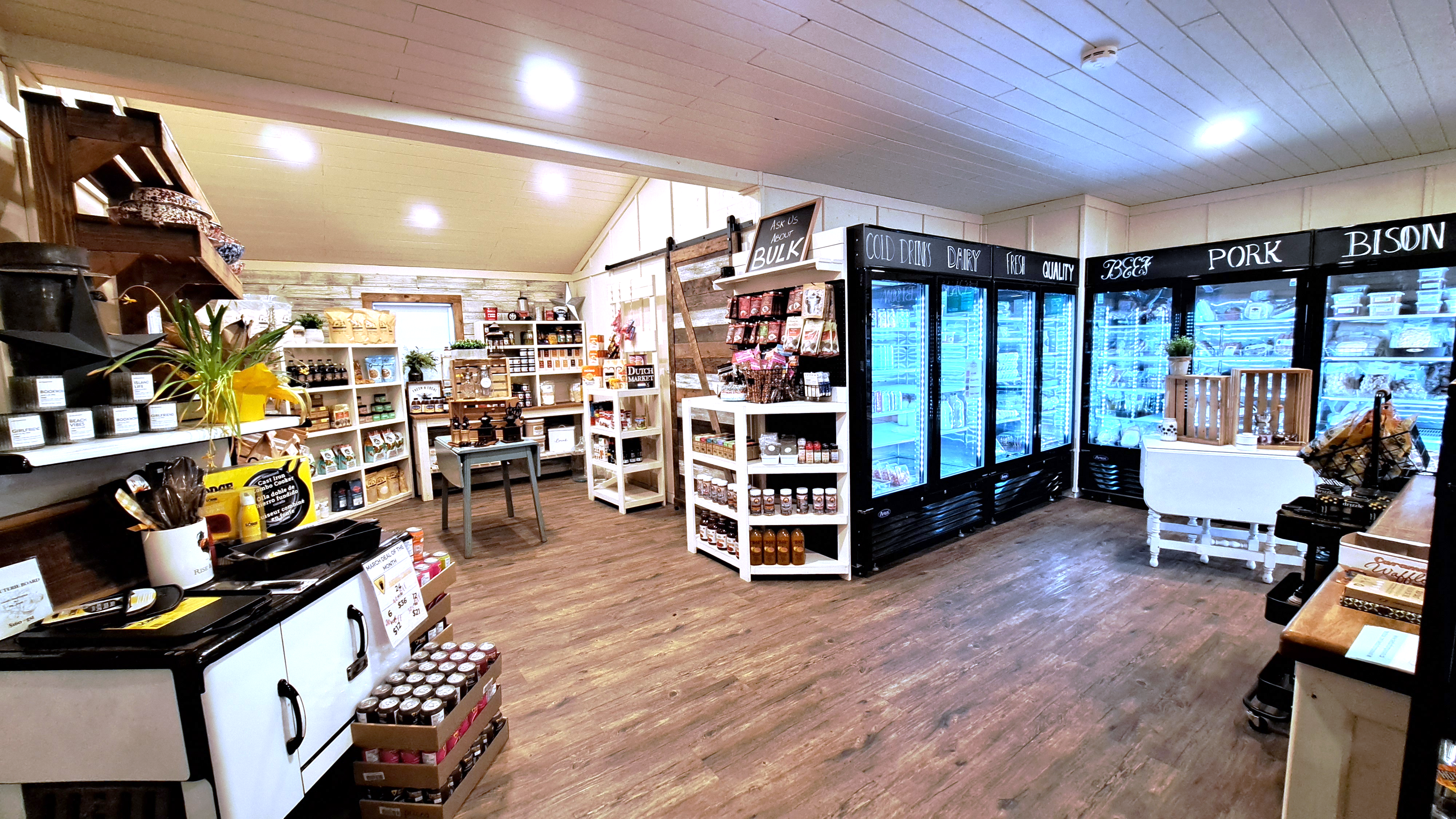 Alberta grown local products including fresh veggies, dairy, meat, ice cream and more!