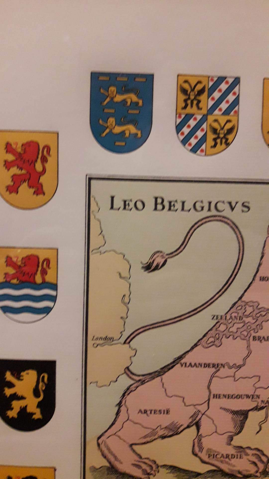 Originele kunstdruk Leo Belgicus Heel Nederland / Origineel VERDINASO kleurendruk 34 x 44 cm