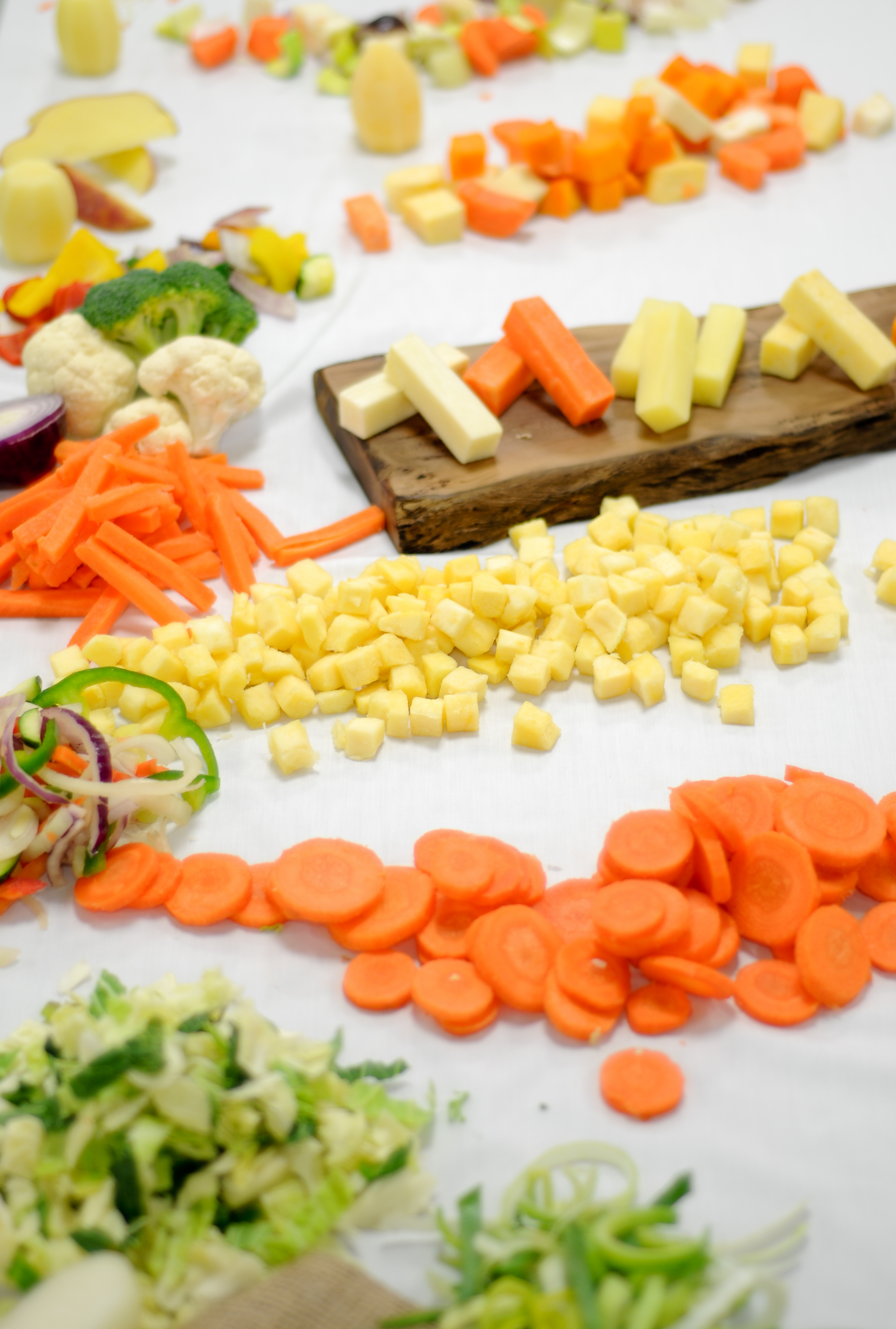 Prepared Vegetables on a table