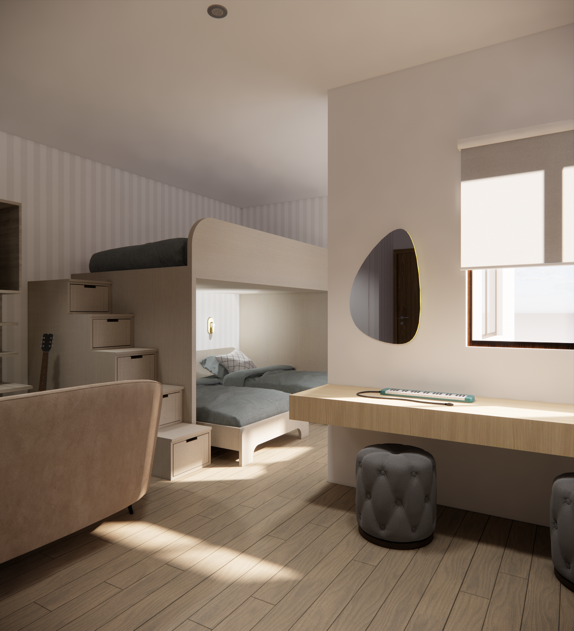 Render Área Habitación Infantil