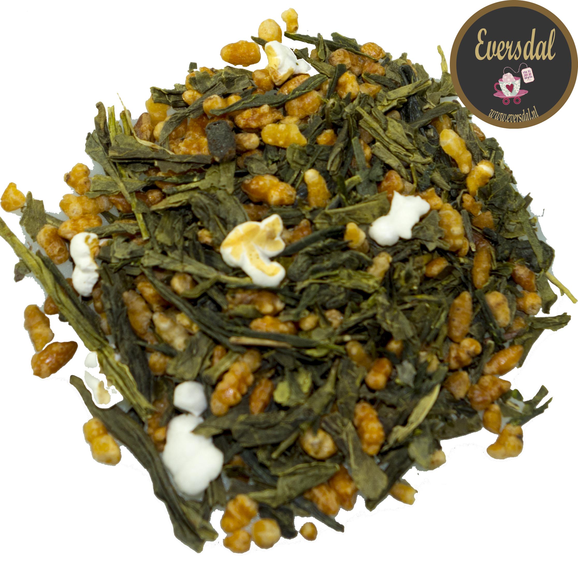 Groen Avontuur - Genmaicha - groene thee met gepofte rijst - alleen vanaf 250 gram