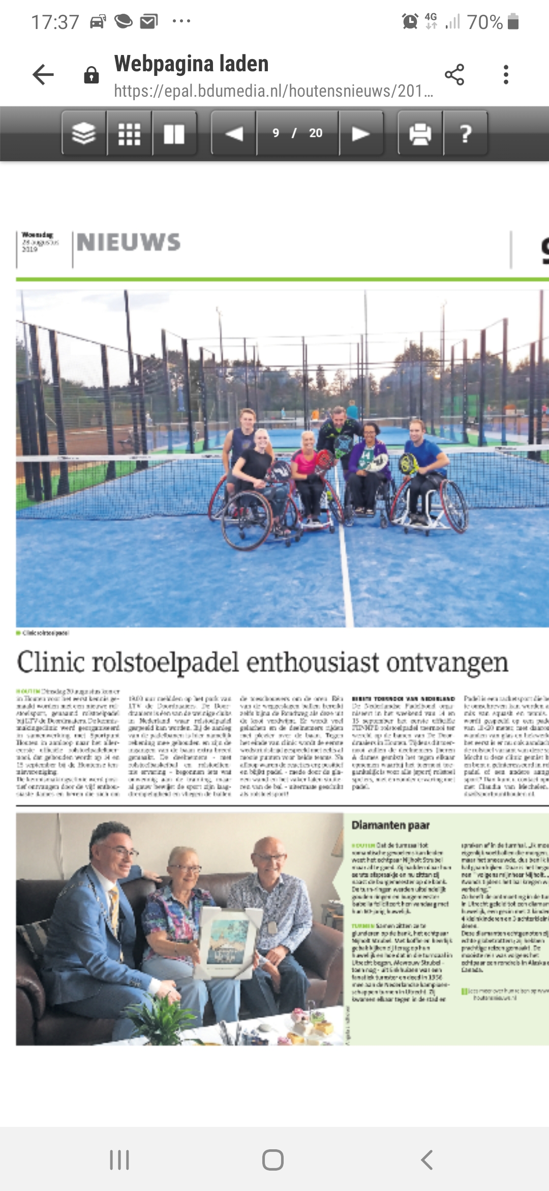Rolstoel Padel bij de Doordraaiers in het Trefpunt