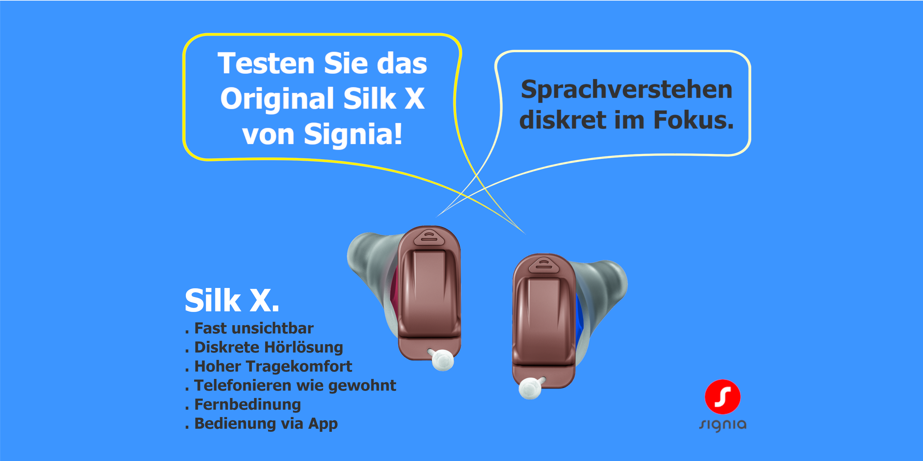 Silk X, eines der kleinsten Hörgeräte auf dem Markt.