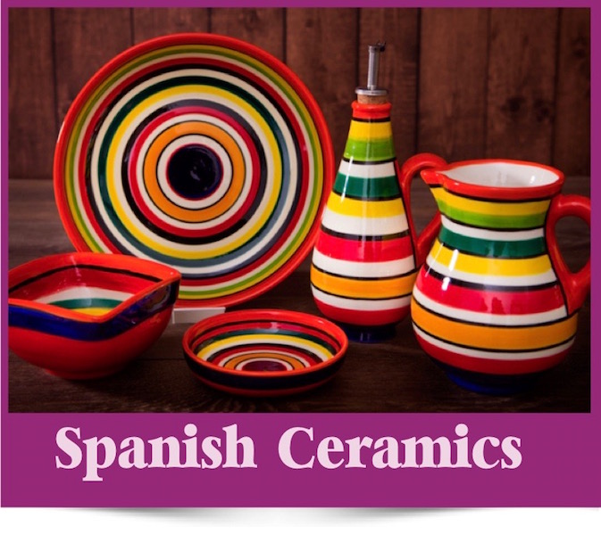 Spanish ceramics at Brambles Deli Kirkcudbright