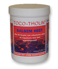 Toco-Tholin balsem heet, spier, warmte, verzorging, weldaad