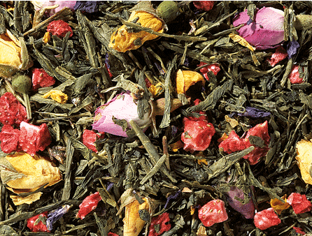 Veluwse Liefde - groene thee met aardbei en roos