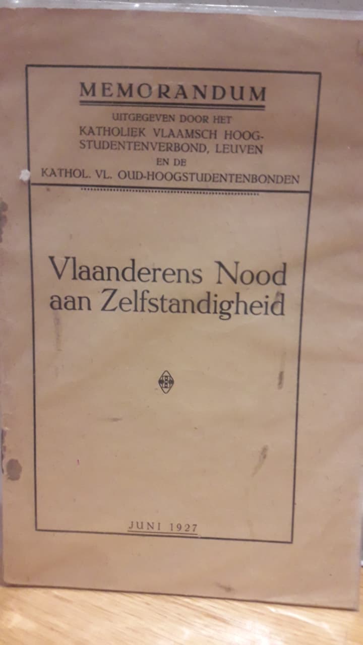 Vlaanderens nood aan zelfstandigheid 1927