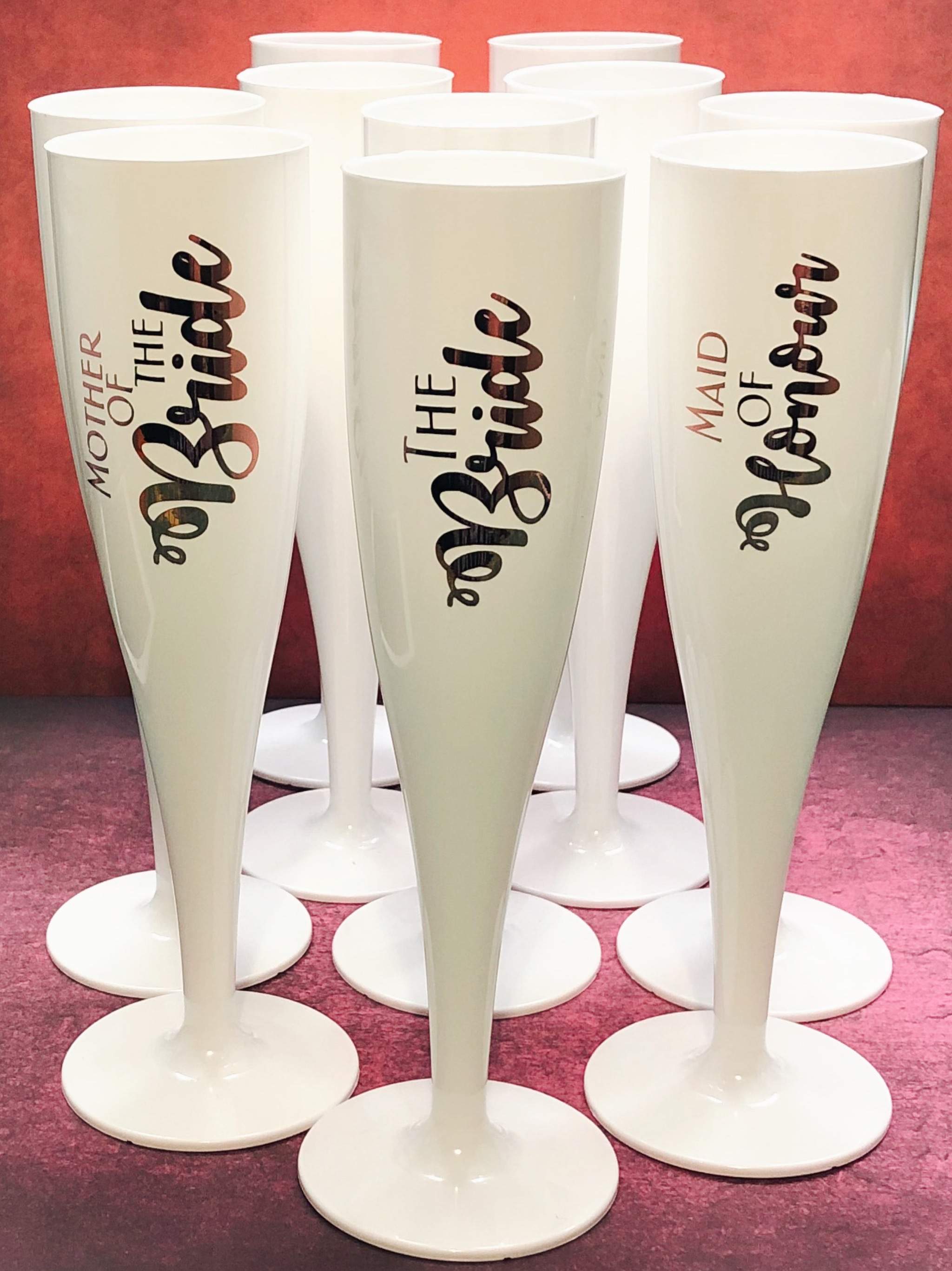 Personalised Champagne Flutes (Pack of 10)